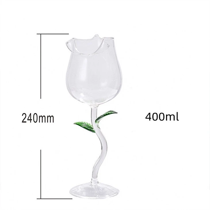 rose flower shape wine glass