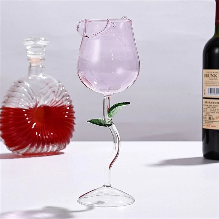 rose shaped wine glass cup