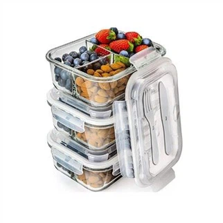 Transparent Lunch Box with Clips
