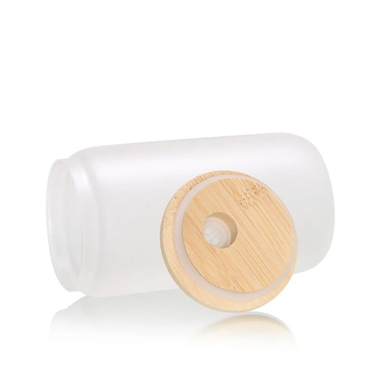 glass smoothie tumbler with bamboo lid
