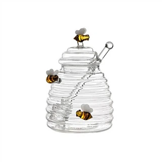 Glass Honey Jar With Dipper